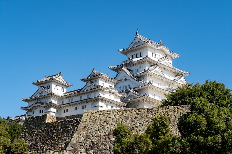 Widok na Zamek Himeji w Japonii